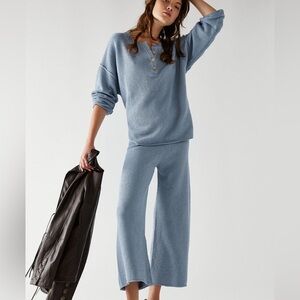 Free People Hailee Sweater Set - Soft Heather Blue (Top + Bottom)